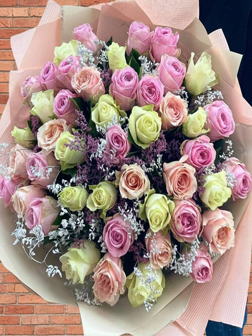 60 Cm 51 Adet İki Renk Gülden Buket