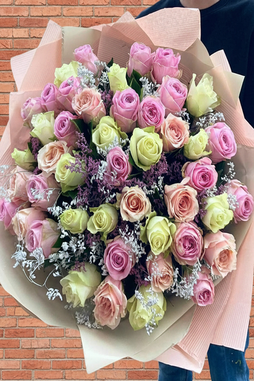 60 Cm 51 Adet İki Renk Gülden Buket