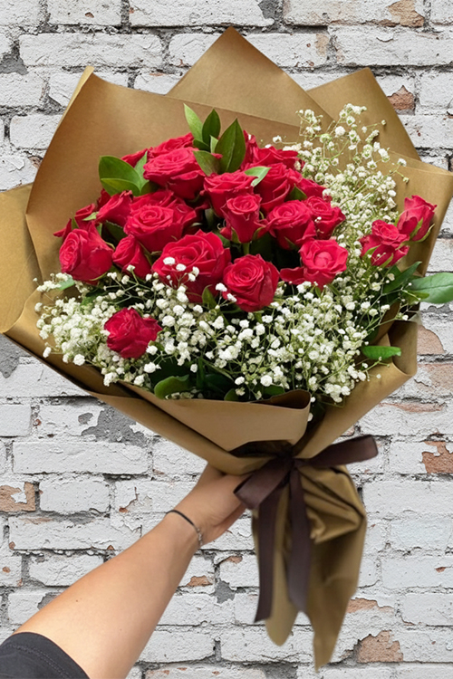 50 Cm 20 Adet Kırmızı Gülden Buket