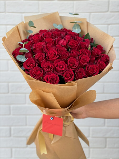 60 Cm 40 Kırmızı Gülden Buket