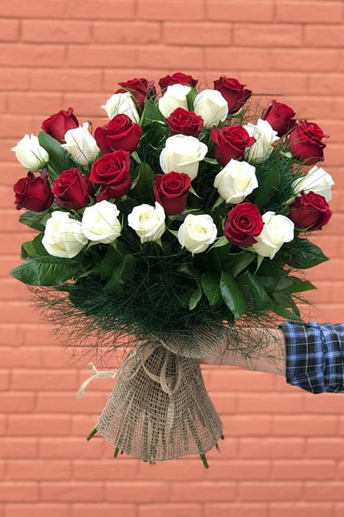 60 Cm 41 Adet İki Renk Gülden Buket