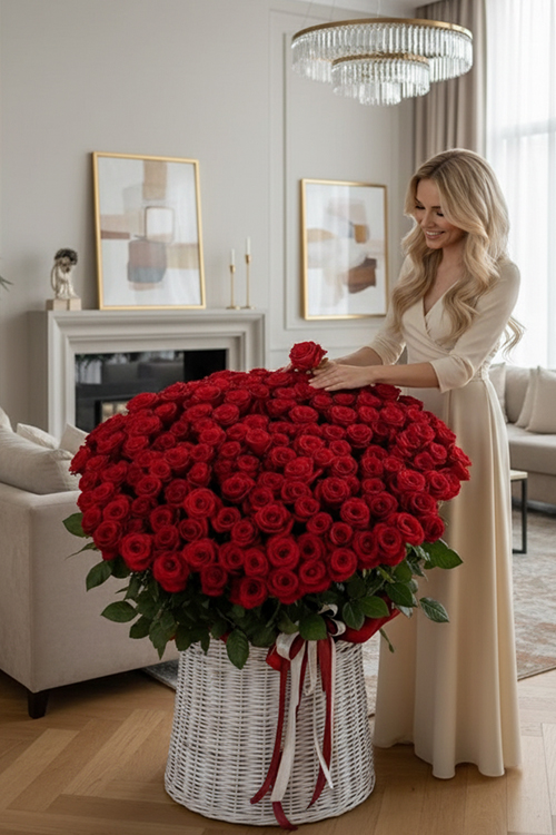 Sepette 300 Kırmızı Gül