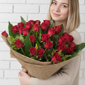 60 Cm 41 Adet Kırmızı Gülden Buket