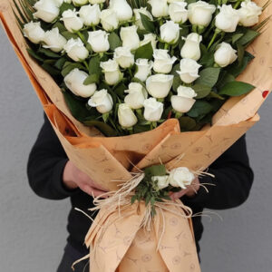 70 Cm 100 Adet Beyaz Gülden Buket