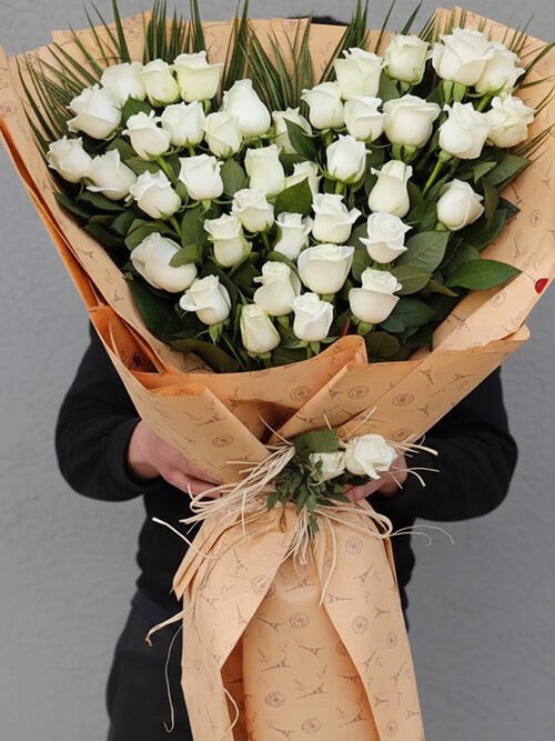 70 Cm 100 Adet Beyaz Gülden Buket