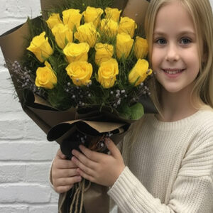 60 cm 20 Adet Sarı Gülden Buket