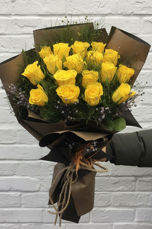 60 cm 20 Adet Sarı Gülden Buket