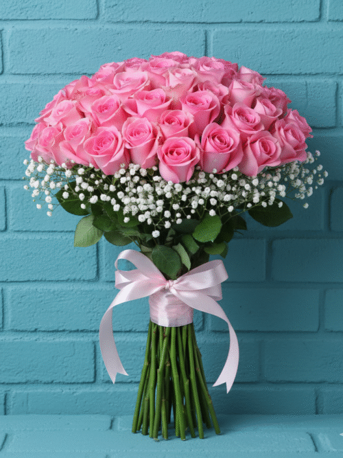 60 Cm 41 Adet Pembe Gülden Buket