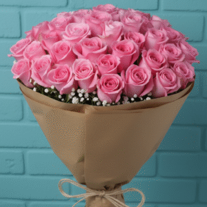 60 cm 75 Adet Pembe Gülden Buket