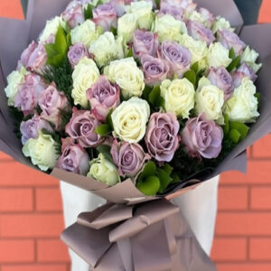 60 Cm 75 Adet İki Renk Gülden Buket