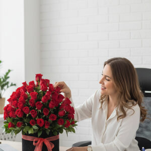 100 Kırmızı Gül Siyah Kutuda