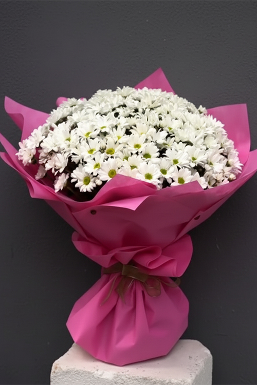 40 Dal Beyaz Papatya Buketi