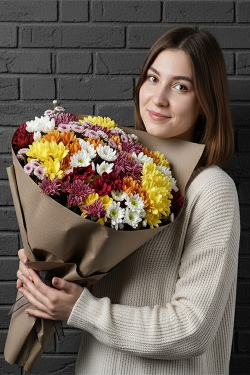 10 Dal Renkli Papatya Buketi