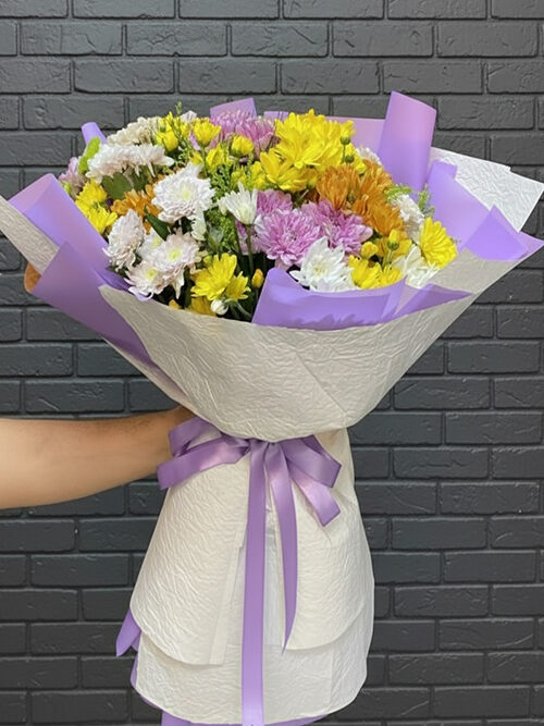 40 Dal Renkli Papatya Buketi