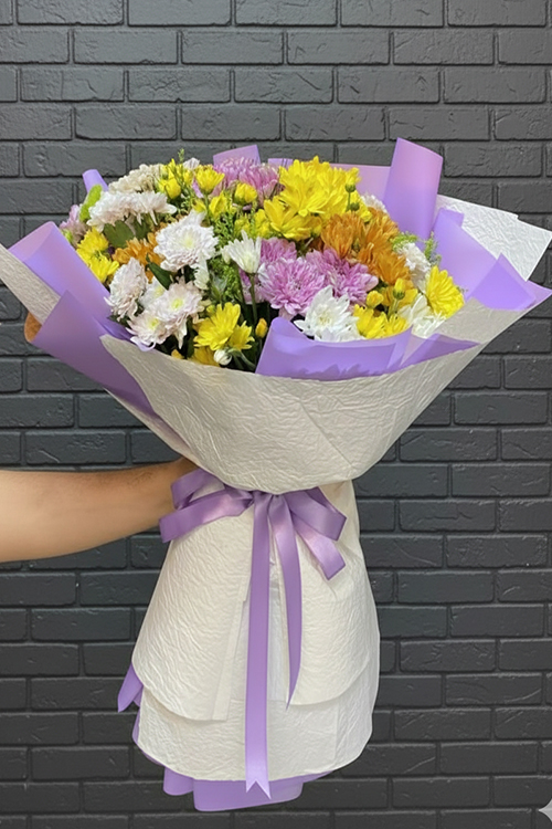 40 Dal Renkli Papatya Buketi