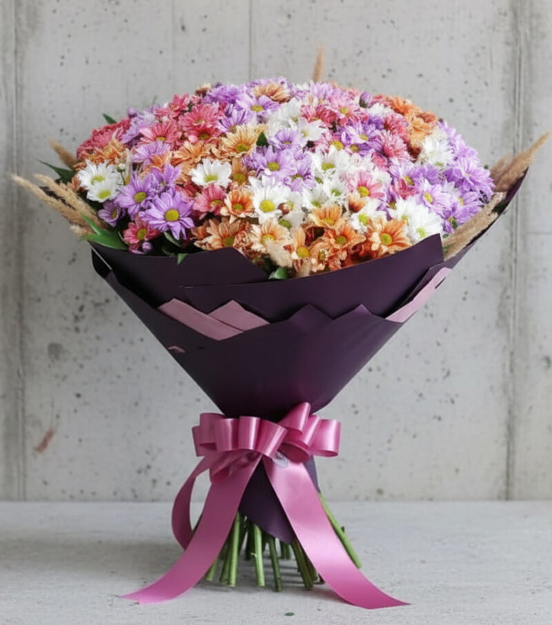 50 Dal Renkli Papatya Buketi