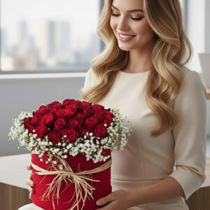 Kırmızı Kutuda 30 Kırmızı Gül