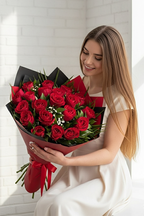 60 Cm 30 Kırmızı Gülden Buket 60 Cm 30 Kırmızı Gülden Buket