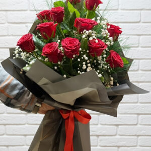 60 Cm 15 Adet Kırmızı Gülden Buket