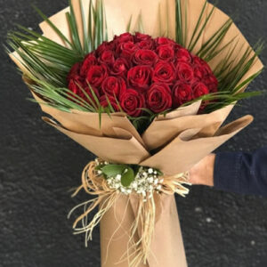 80 cm 75 Adet Kırmızı Gülden Buket