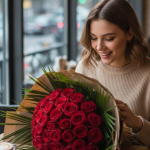 80 cm 75 Adet Kırmızı Gülden Buket