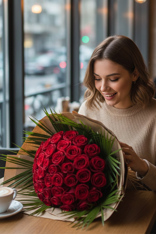 80 cm 75 Adet Kırmızı Gülden Buket