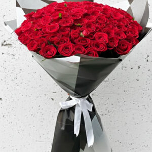 80 cm 100 Kırmızı Gülden Buket