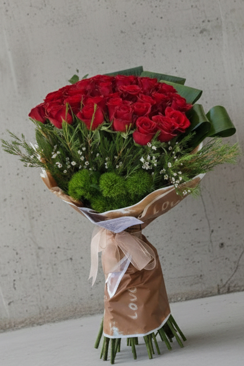 80 Cm 21 Adet Kırmızı Gülden Buket