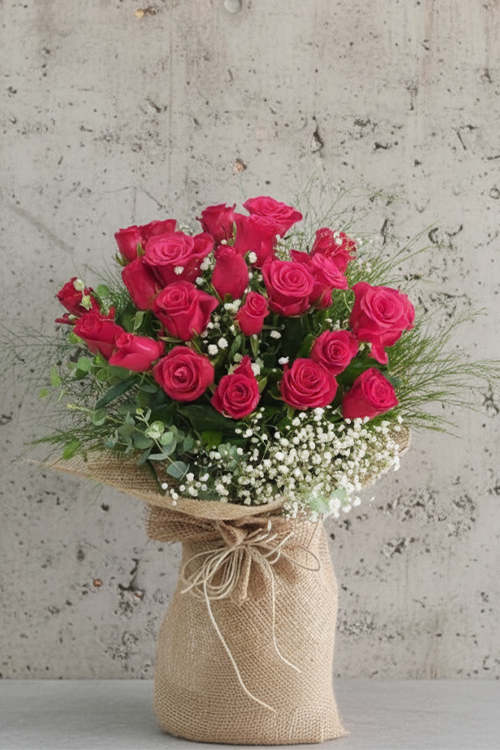 70 Cm 21 Adet Kırmızı Gülden Buket