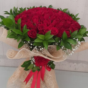 70 Cm 100 Kırmızı Gülden Buket