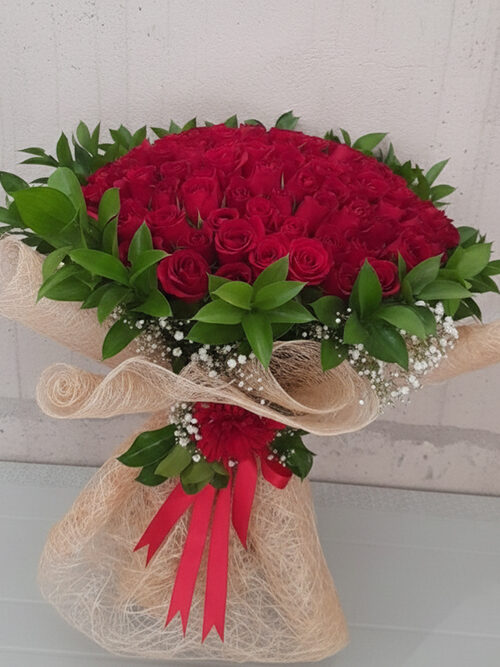 70 Cm 100 Kırmızı Gülden Buket